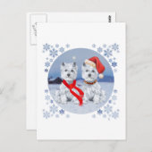 Tweelingse westerlingen op een Wintry Evening Briefkaart (Voorkant / Achterkant)