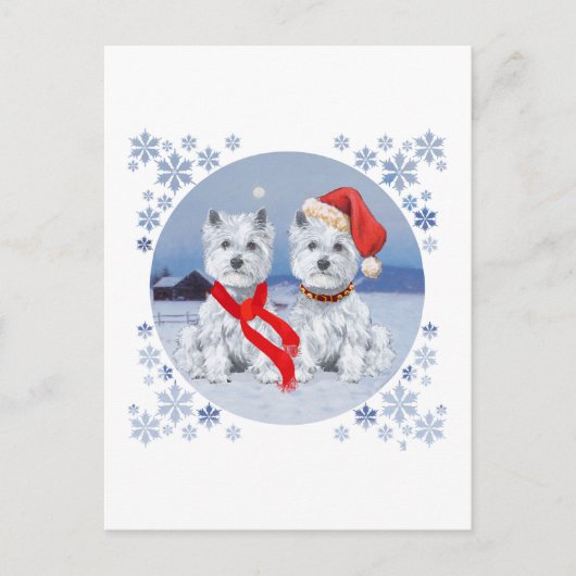 Tweelingse westerlingen op een Wintry Evening Briefkaart (Voorkant)