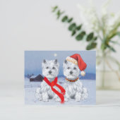 Tweelingse westerlingen op een Wintry Evening Briefkaart (Staand voorkant)