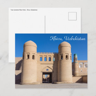 Tweelingtoren Westpoort - Khiva, Oezbekistan Briefkaart