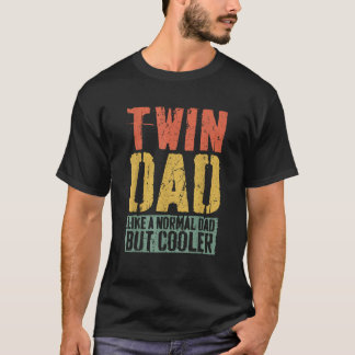 Tweelingvader Vaderdag vader van tweeling klein zw T-shirt
