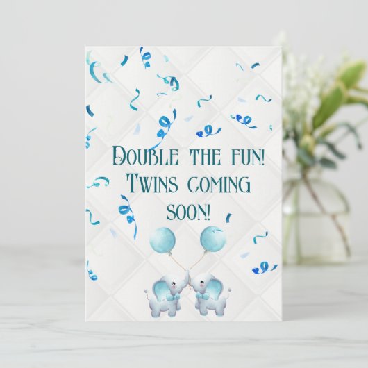 Tweelingzwangerschap verdubbelt de blijdschap kaart (Staand voorkant)