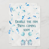 Tweelingzwangerschap verdubbelt de blijdschap kaart (Voorkant / Achterkant)