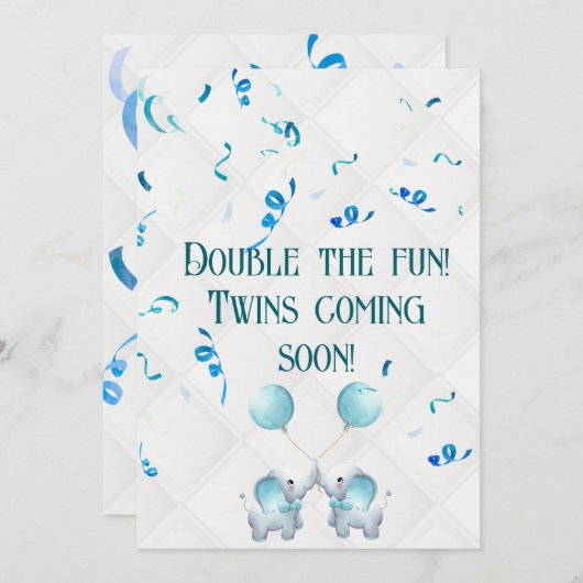 Tweelingzwangerschap verdubbelt de blijdschap kaart (Voorkant / Achterkant)