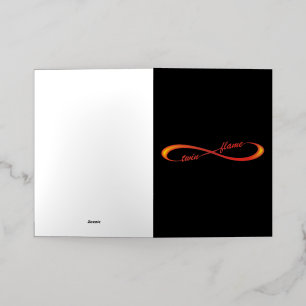 Tweelvoudige vlam-infineste symbool folie wenskaart