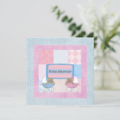 Tweemaal Baby shower Kaart (Staand voorkant)