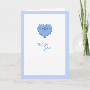 Tweemaal daags Hartblauw Baby shower Hartelijk dan Bedankkaart