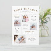 Tweemaal de liefdesinfografische twintigste geboor aankondiging (Staand voorkant)