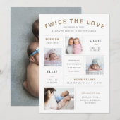 Tweemaal de liefdesinfografische twintigste geboor aankondiging (Voorkant / Achterkant)