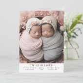 Tweemaal gezegende Foto Geboorte Vlakke Aankondigi Aankondiging (Staand voorkant)