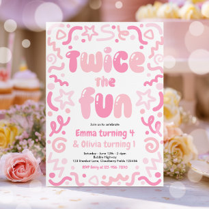 Tweemaal het pret gezamenlijke verjaardagsfeestbal kaart