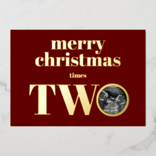 Tweemaal kerstfeestelijke briefkaart Gold