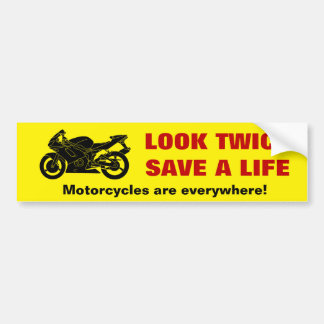 "Tweemaal Kijken" Motor Bewustzijn Bumpersticker