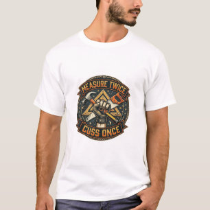 Tweemaal meten vloeken een Grappig timmerman T-shi T-shirt