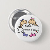Tweemaal zoveel als Fun Ronde Button 5,7 Cm (Voorkant /achterkant)