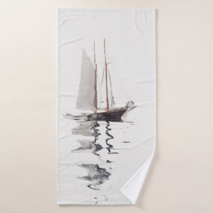 Tweemaster schoener met Dory door Winslow Homer Badhanddoek