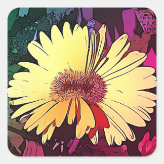 Tween Gerbera Daisy stickers jaune