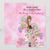 Tween Girl Mode Birthday Uitnodiging (Voorkant / Achterkant)