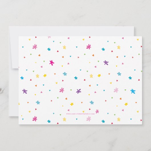 TWEEN VERJAARDAGSFEEST heldere kleuren laten we fe Kaart (Achterkant)