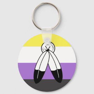 Tweergeest-Non-binair Pride-vlag Sleutelhanger
