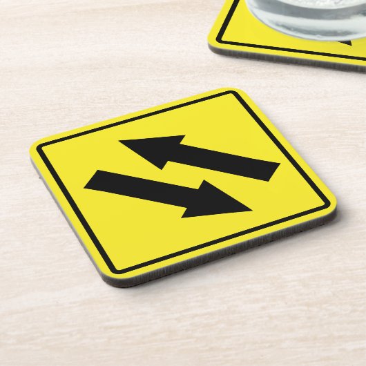 Tweerichtings verkeersteken hard plastiek Onderzet Bier Onderzetter (Linkerzijde)