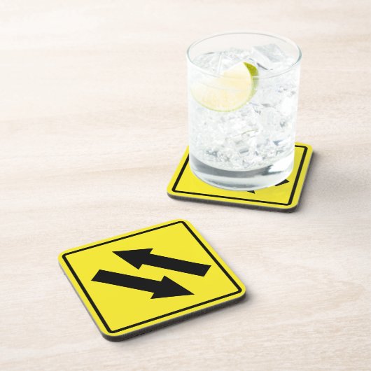 Tweerichtings verkeersteken hard plastiek Onderzet Bier Onderzetter (Rechterzijde)