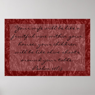 tweeslachtig versum over familie Psalm 128:3 Poster