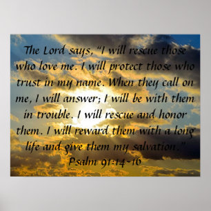 tweeslachtige psalm 91:14-16 poster