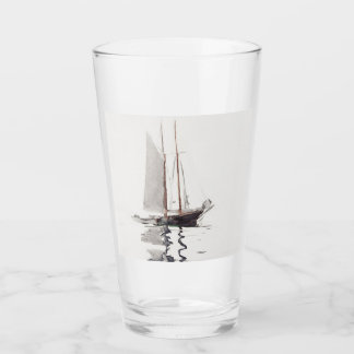 Tweesmasted Schooner met Dory door Winslow Homer Glas