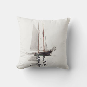 Tweesmasted Schooner met Dory door Winslow Homer Kussen