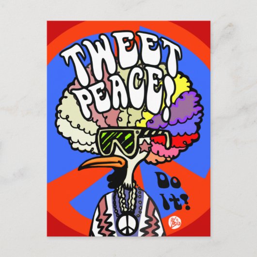Tweet Peace! briefkaart (Voorkant)