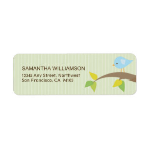 Tweet! Tweet! Retouradreslabels (sage) Etiket