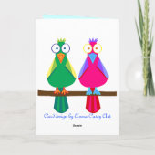 Tweet-Valentijn vogels Feestdagen Kaart (Achterkant)