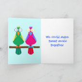 Tweet-Valentijn vogels Feestdagen Kaart (Binnen)