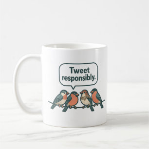 Tweet Verantwoordelijk Grappige Vogel Kunst Koffiemok