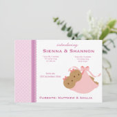 Tweetal geboorteaankondiging aankondiging (Staand voorkant)