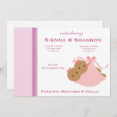 Tweetal geboorteaankondiging aankondiging (Voorkant / Achterkant)