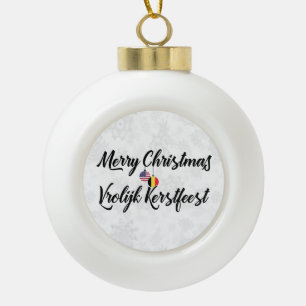 Tweetalig Belgisch Amerikaans Vakantie Ornament