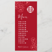 Tweetalig traditioneel huwelijksmenu Chinees Engel Menu (Achterkant)