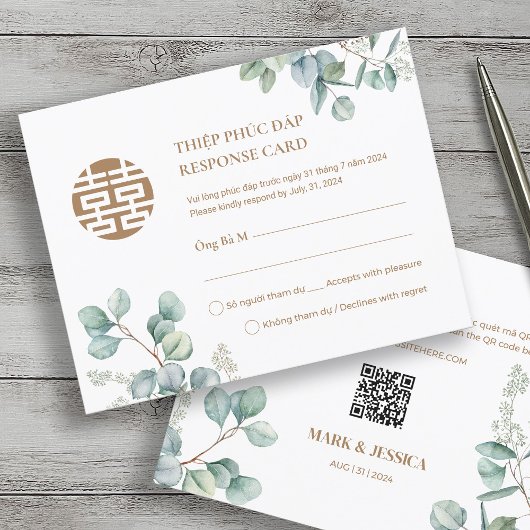 Tweetalig Vietnamees eucalyptus liedje Hy RSVP