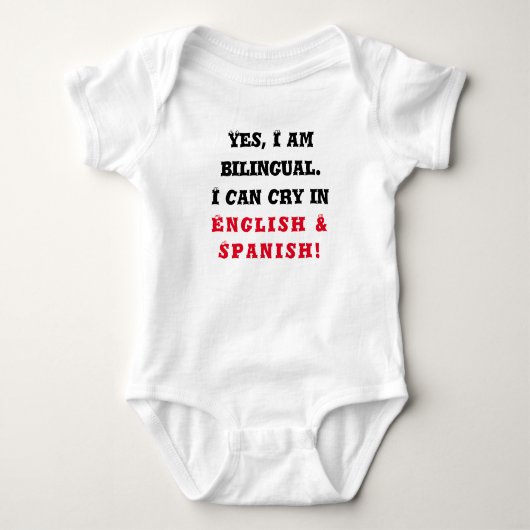 Tweetalige Baby, Grappig Baby Gift, Één stuk, Romper (Voorkant)
