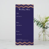 Tweetalige Chic Roos Gold Wedding Menu (Staand voorkant)