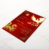 Tweetalige draak en Phoenix | Chinese bruiloft Folie Uitnodiging (Gedraaid)