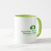 Tweetalige groene "ringer"mok mok (Voorkant rechts)