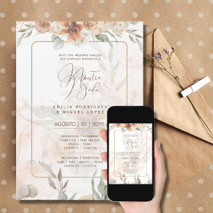 Tweetalige Invitación de Boda Boho Sjabloon Kaart