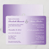 Tweetalige Paarse Ombre bruiloft uitnodiging (Voorkant / Achterkant)