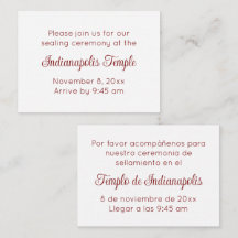 Tweetalige rode script tempel verzegeling uitnodig