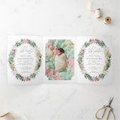 Tweetalige Spaans-Engelse doop Bautizo Drieluik Uitnodiging (Binnen)