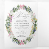 Tweetalige Spaans-Engelse doop Bautizo Drieluik Uitnodiging (Binnenzijde eerst)