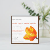 Tweetalige Tulp Huwelijksuitnodiging Plein Kaart (Staand voorkant)